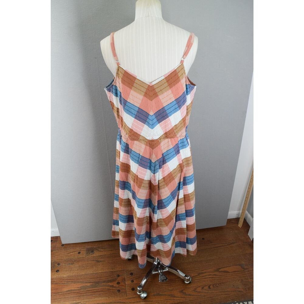 LL Bean Signature Dress Womens 16 Plaid Sleeveless Midi Summer 505739 - Picture 3 of 5